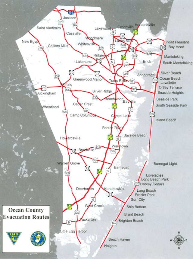 Ocean County Evacuation Routes (1)